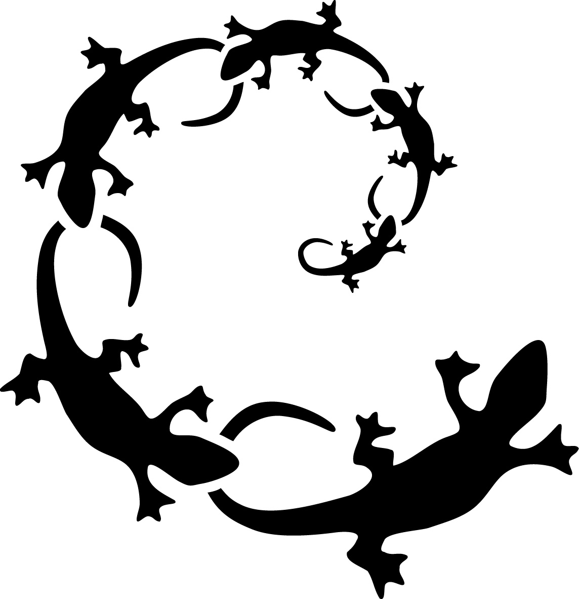 Selbstklebende Schablone für Glitzer-Tattoos oder für Airbrush-Tattoo GECKO, SP109