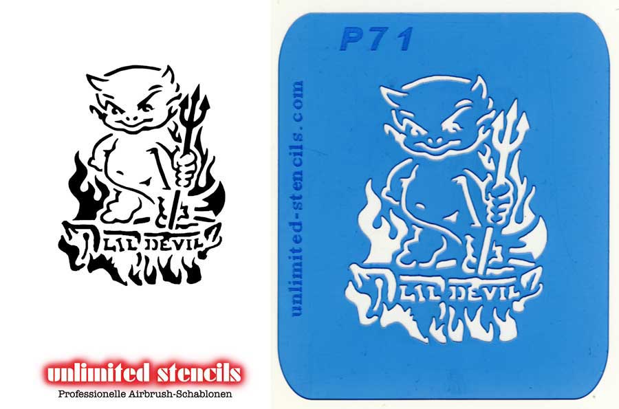 Mylar Airbrush Tattoo / Bodypainting Schablone TEUFEL MP71