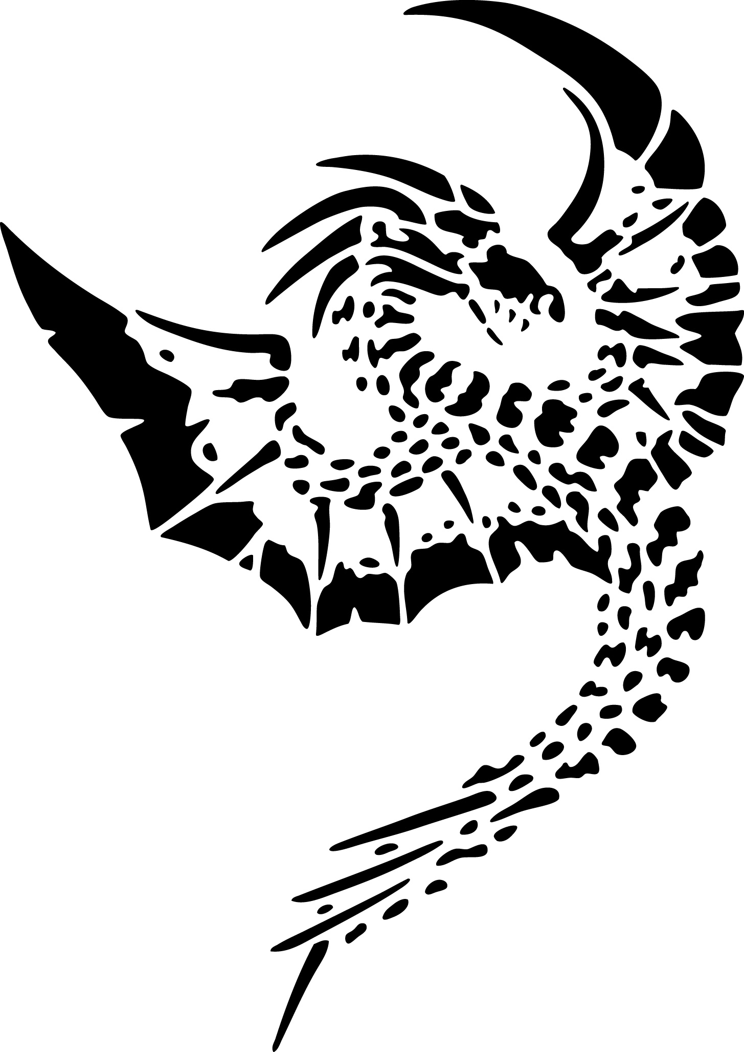 Selbstklebende Schablone für Glitzer-Tattoos oder für Airbrush-Tattoo  DRACHE, DRAGON  SP131