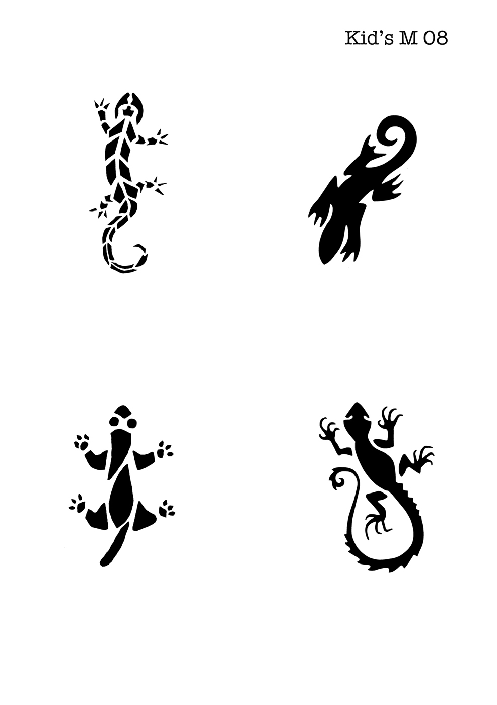 Kinder Airbrush Tattoo Schablonen Mylar EIDECHSE, GECKO