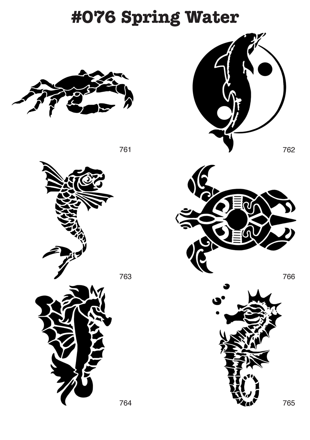6 Airbrush-Tattoo-Schablonen MYLAR #076