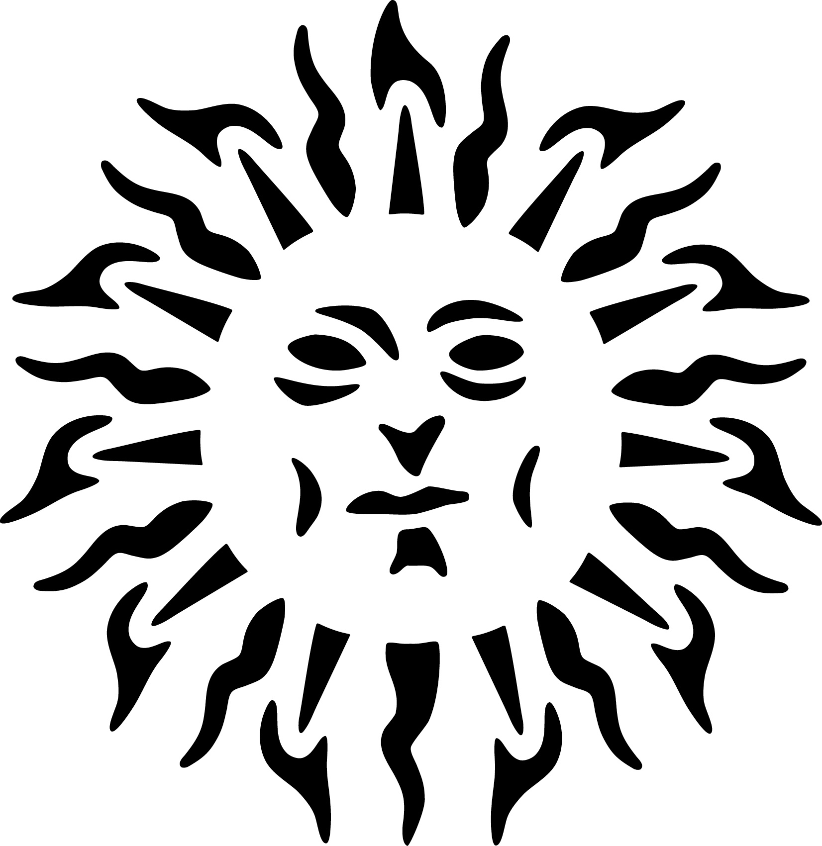 Selbstklebende Schablone für Glitzer-Tattoos oder für Airbrush  TRIBAL SUN  SP141