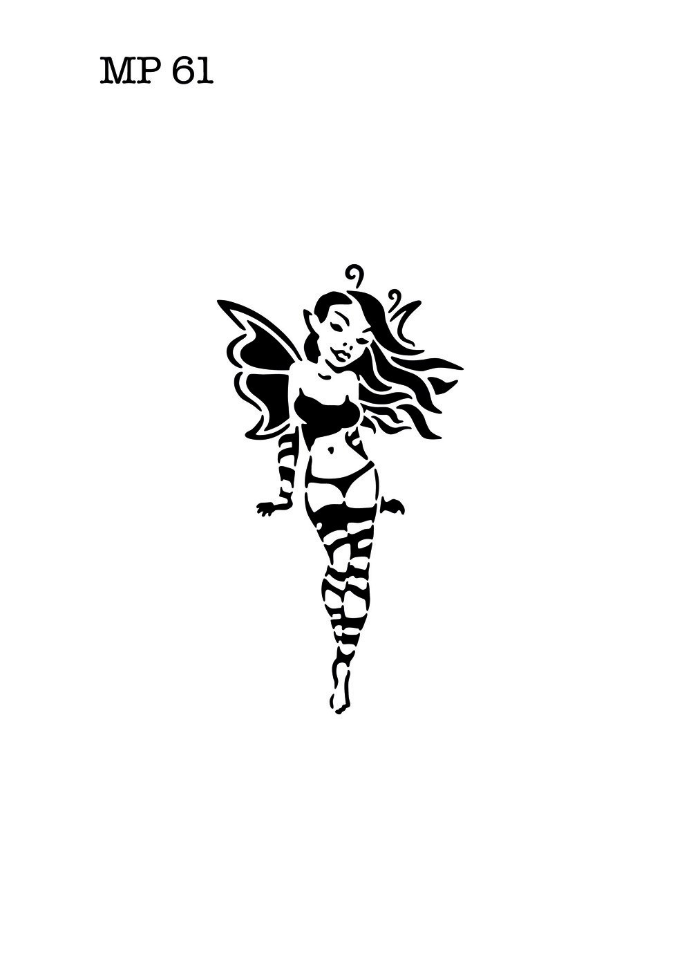 Selbstklebende XL-Schablone für Glitzer-Tattoos oder für Airbrush-Tattoo