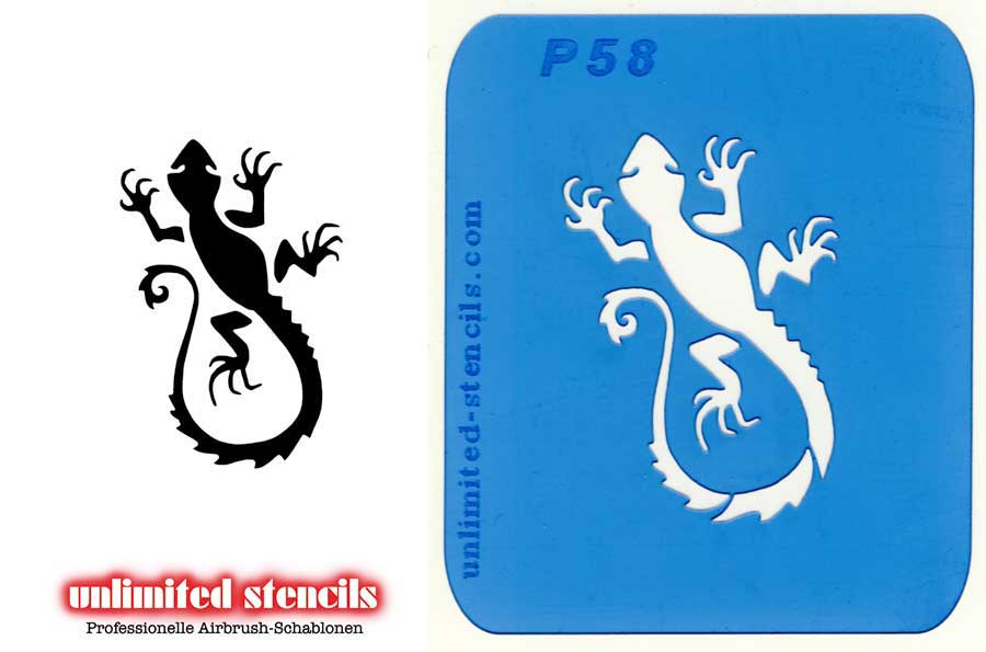 Mylar Airbrush Tattoo / Bodypainting Schablone GECKO  MP58