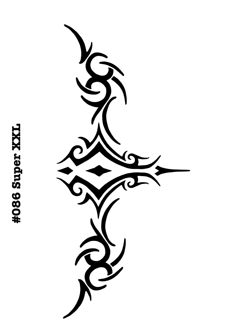 Airbrush-Tattoo-Schablone TRIBAL ARSCHGEWEIH  MYLAR #086