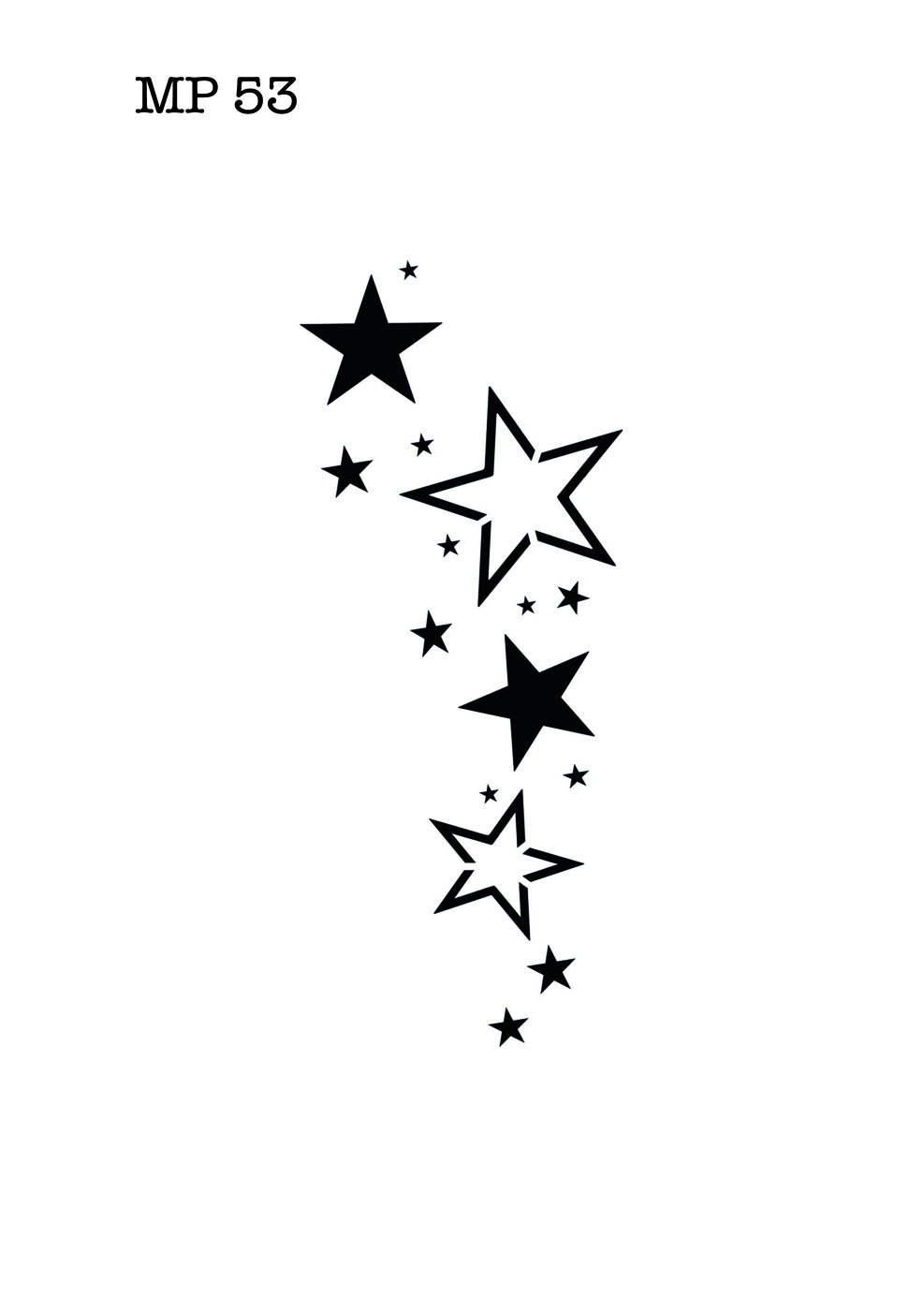 Selbstklebende XL-Schablone für Glitzer-Tattoos oder für Airbrush-Tattoo