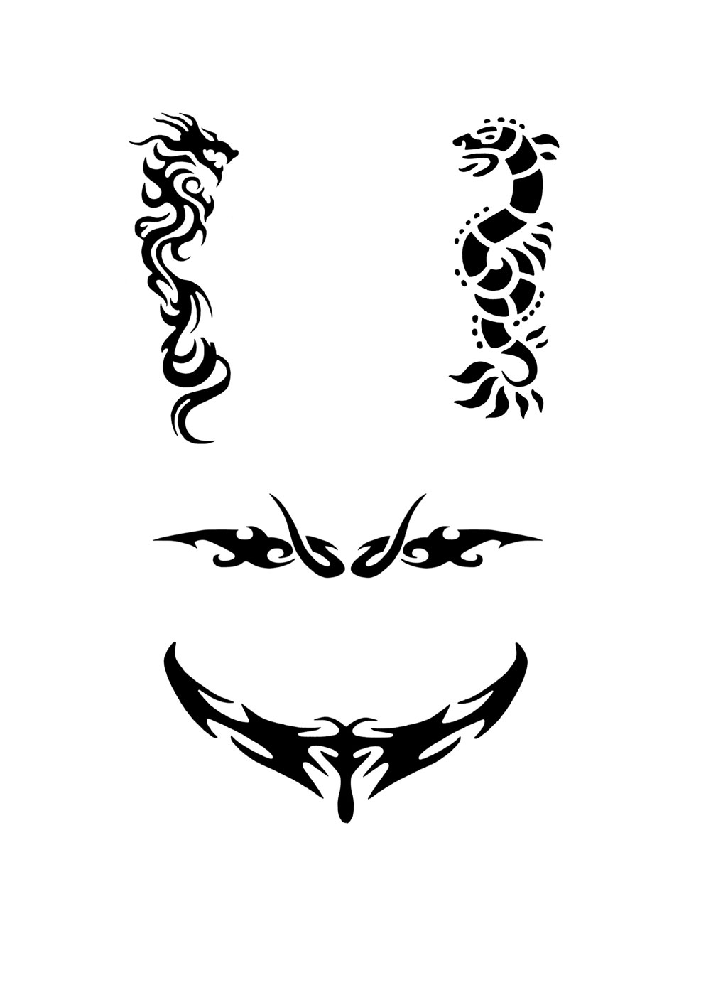 Glitzer Tattoo Schablonen Set für Kinder K22G