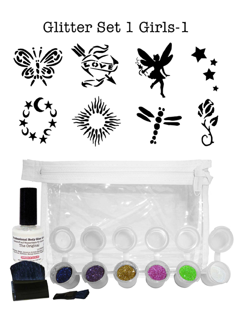 Glitzer-Tattoo-Set "for girls" G1G1