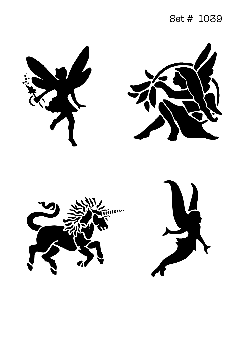 UNLIMITED STENCILS 4 selbstklebende DURA-LAR Airbrush Tattoo-Schablonen D1039