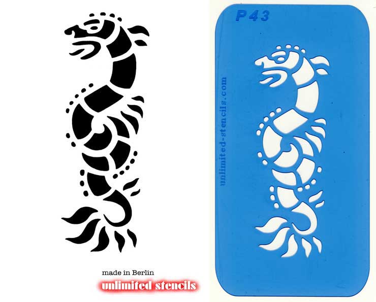 Mylar Airbrush Tattoo / Bodypainting Schablone XL DRACHE  MP43