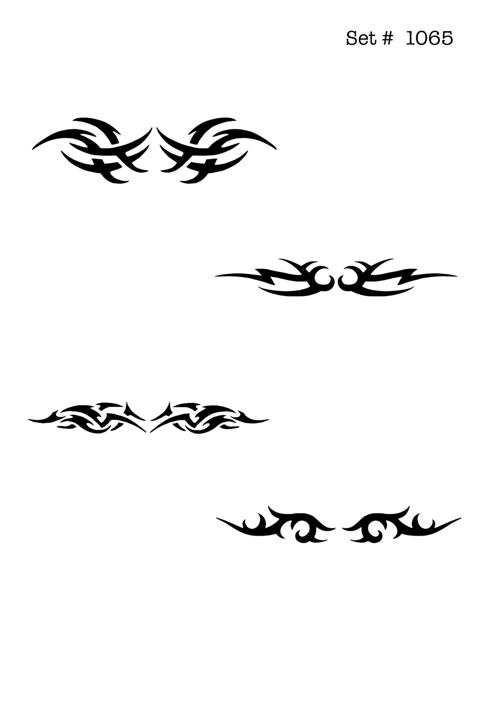 UNLIMITED STENCILS 4 selbstklebende DURA-LAR Airbrush Tattoo-Schablonen D1065