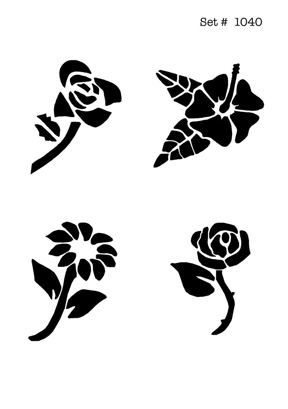 UNLIMITED STENCILS 4 selbstklebende DURA-LAR Airbrush Tattoo-Schablonen D1040