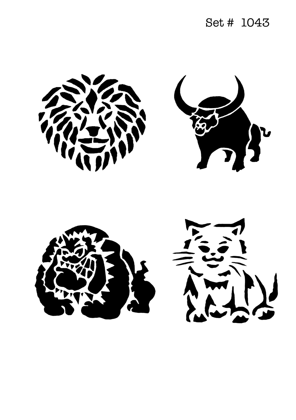 UNLIMITED STENCILS 4 selbstklebende DURA-LAR Airbrush Tattoo-Schablonen D1043