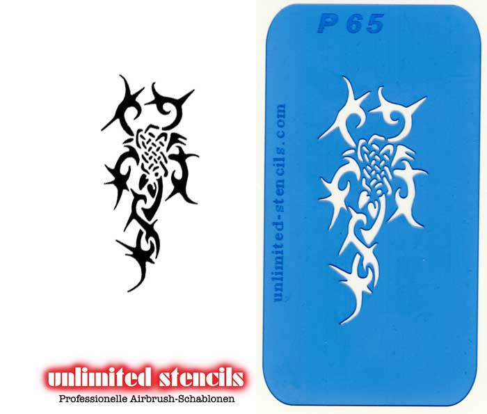 Mylar Airbrush Tattoo / Bodypainting Schablone KELTISCHER SKORPION  MP65