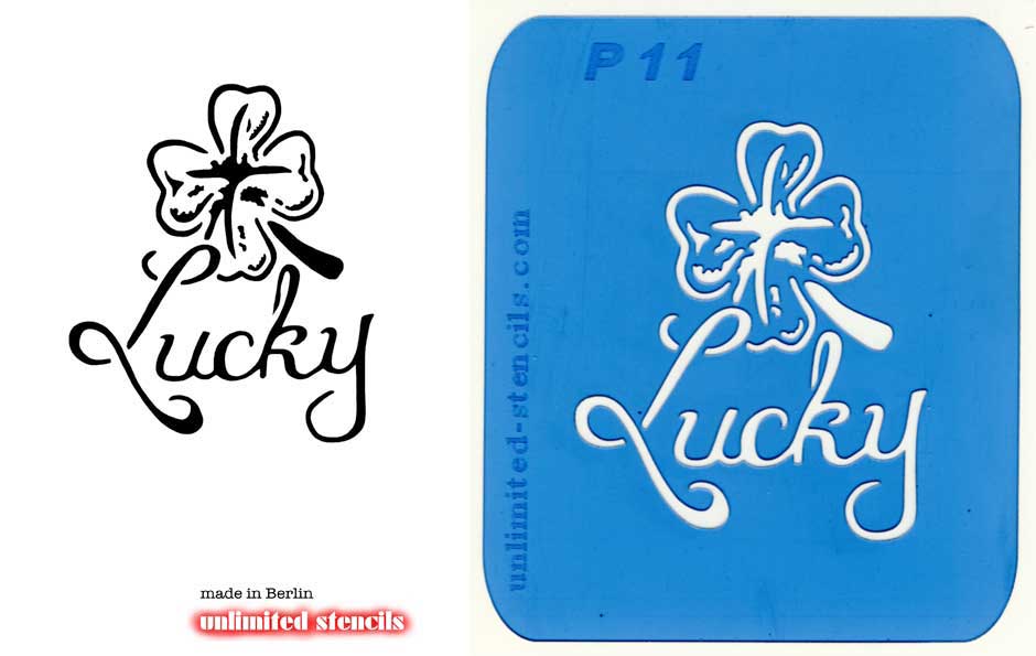 Mylar Airbrush Tattoo / Bodypainting Schablone KLEEBLATT LUCKY  MP11