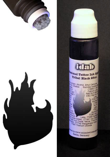 Farbapplikator für temporäre Tattoos idab SCHWARZ tribal black