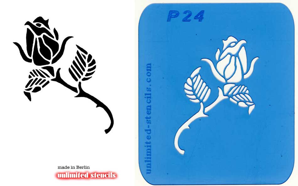 Mylar Airbrush Tattoo / Bodypainting Schablone ROSE  MP24