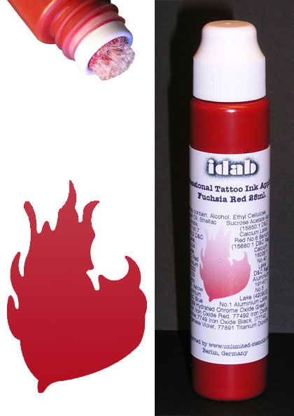 Farbapplikator für temporäre Tattoos idab ROT fuchsia red