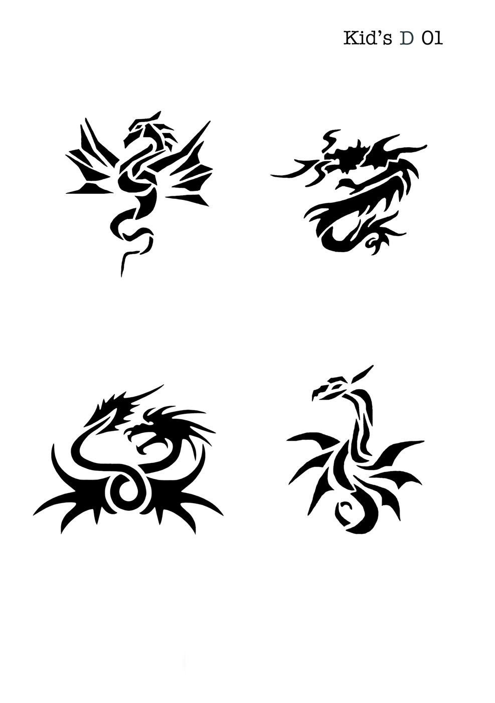 Kinder Schablone Drachen