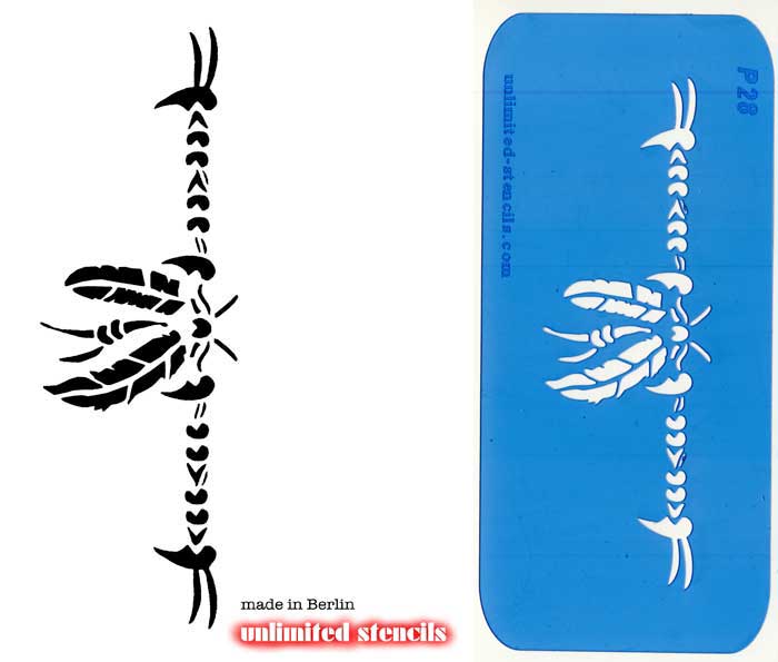 Mylar Airbrush Tattoo / Bodypainting Schablone XL FEDER-ARMBAND  MP28