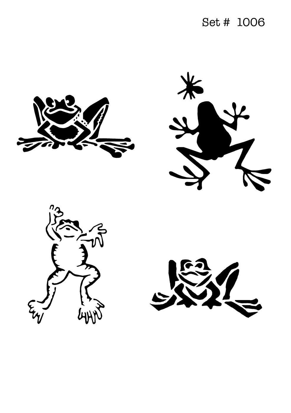 UNLIMITED STENCILS 4 selbstklebende DURA-LAR Airbrush Tattoo-Schablonen D1006