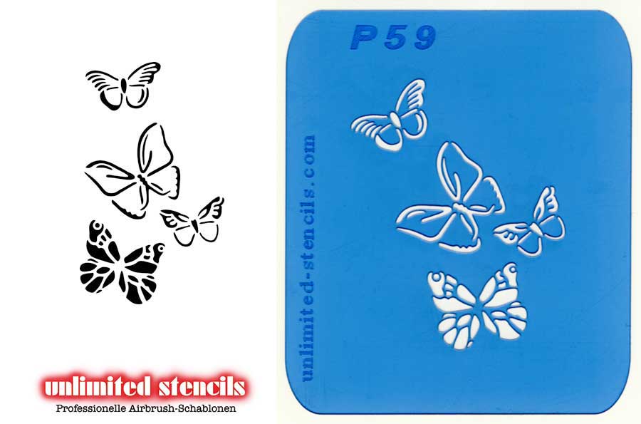 Mylar Airbrush Tattoo / Bodypainting Schablone SCHMETTERLINGE  MP59